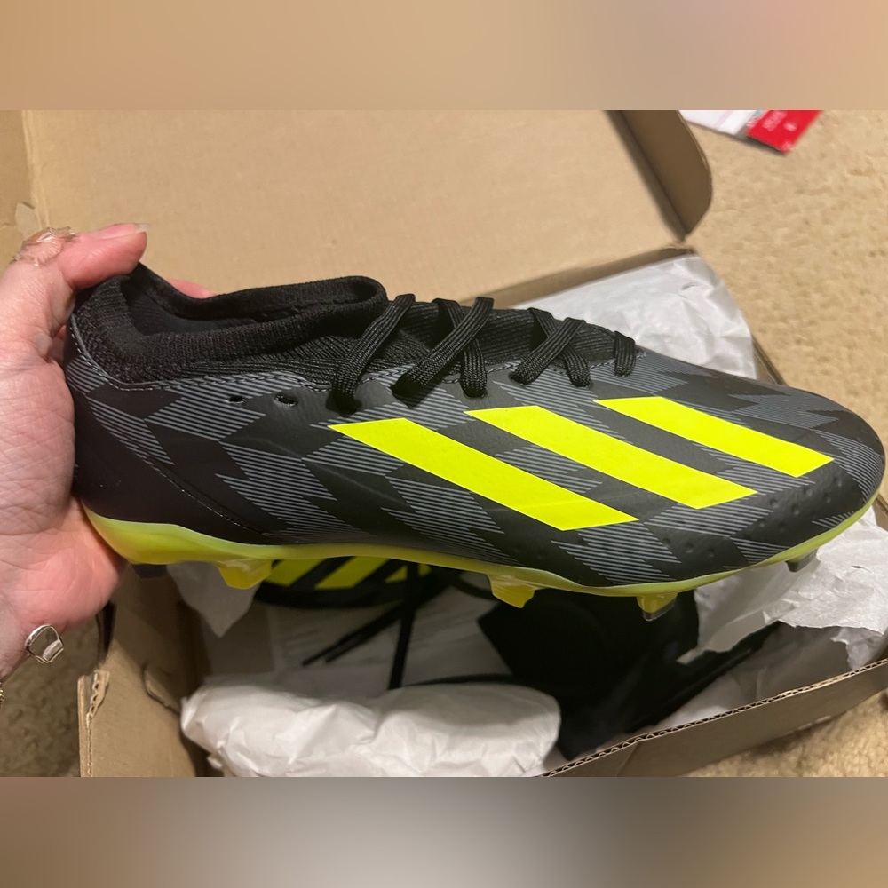 Adidas Crazy Fast IG0958 INJ.3 FG black yellow NIB Men’s 8.5 Soccer Cleats Shoes